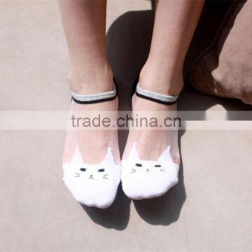 HOT Women Socks Cute Candy Thin Invisible Cotton Socks High/boat Casual Sports Socks Solid Color Cat Cartoon Women Girl Socks photo-3