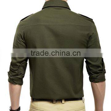 Latest Design for Mens Pilot Shirt Double Epaulets Double Pockets photo-2