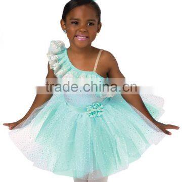 2017 hot- new kids stage wear-one shoulder nice lace children tutu dress