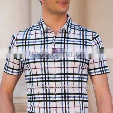 Hot sale 2016 Latest mercerized cotton plaid business men's shirts