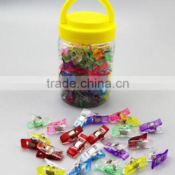 75 PCS colorful sewing binding plastic spring wonder clips-2.7x1.0cm