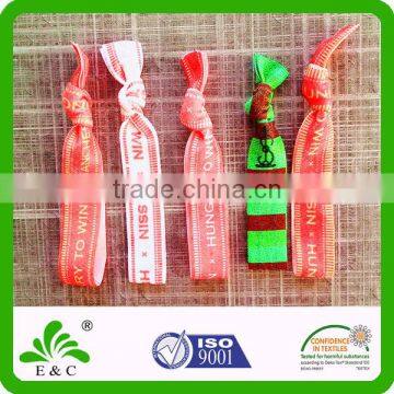 Custom Print Stretch Fabric Satin Elastic Wholesale Hair Tie Bracelet photo-5
