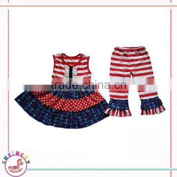 Factory Cheap cotton knitted girls clothing sets boutique baby girl clothes MY10-03