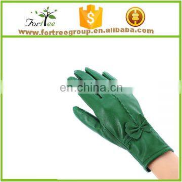 elegant lime green leather gloves for women