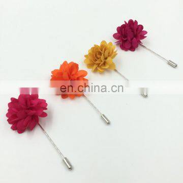 1 flower lapel pin, Mens lapel flower Boutonniere,Metal Lapel Flower pin, rose boutonniere, Satin Daisy flower lapel pin