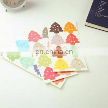 Cute Colorful Christmas Tree Box Bag Label Baking Bag Sealing Sticker Baby Shower Gift Decoration Craft Packing