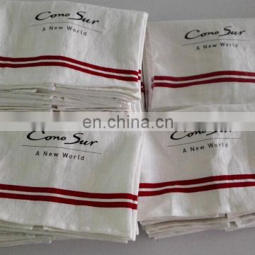 high quality linen/cotton printing /vintage tea towels in white color