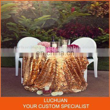 Luxury Style Wedding Banquet Sequins Gold Table Cloth