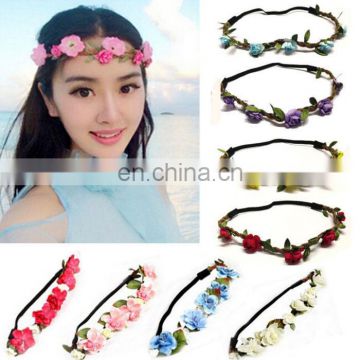 Women Boho Hairband Headband Wedding Festival Elastic Flower Floral Hair Garland FH2254