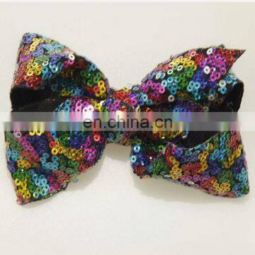 Hot Sale Big Bow With Metal Hair Clips 12cm Sequin Bow Alligator Clips for Kids photo-3