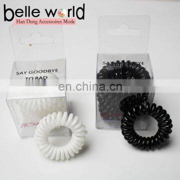 Printing PVC box packing telephone wire hair band candy color TPU hair band