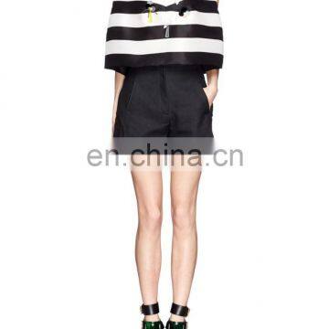 High Quality Voluminous Silhouette Open Back Ribbon Tie Sleeveless Stripe Girls Top (16110805) photo-5