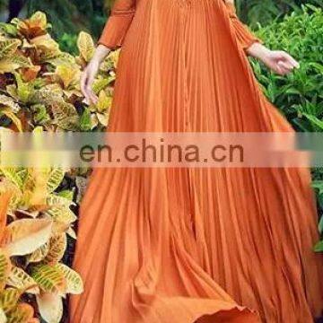 Top sale strapless orange loose long V neck dress happy trip dresses