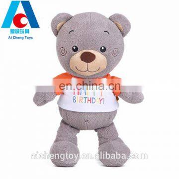 custom logo clothes lovely shy bear plush toy stuffed bolster