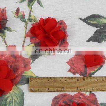 2017 Print Fabric Polyester Textile Rose Flower 3D Lace Fabric photo-5