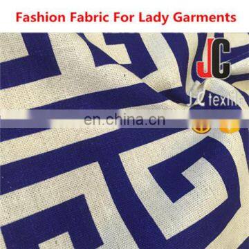 shao xing jc textile clothing fabric soft printed fabric cotton linen fabric