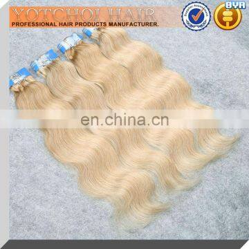 Good Luster and Smooth Hair Charming Design Full Cuticle Thick Bundle Cheap Russian 2 Inch Root Blonde Body Wave Remy Human Hair photo-6