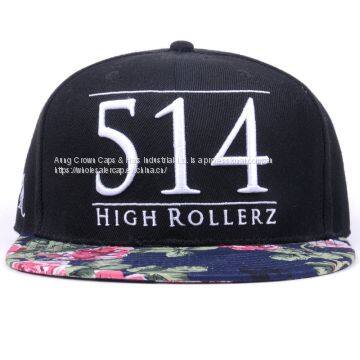 High Quality Hot Sale Custom 6 Panel Cap Snapback, Custom Snapback Cap