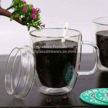 2018 China Wholesale Cheap Double Wall Glass Cup With Handle Ins Popularity Cup For Coffee Milk Juice Mug