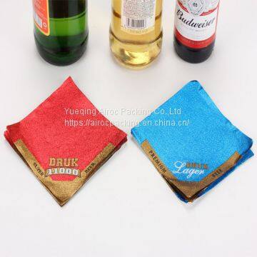 Gold foil embossed beer neck labels metallized paper for beer label