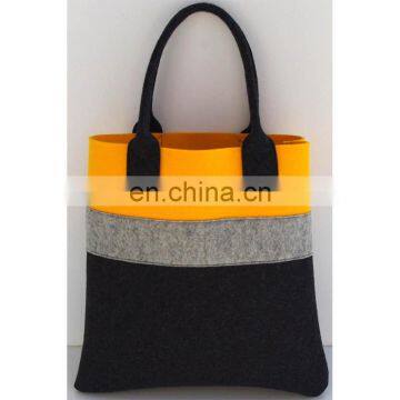 Multi color Fancy stitching color felt shopping bag