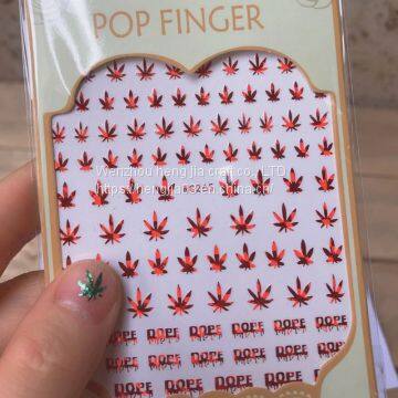Nail Art 3D Decal Stickers Self Adhesive Weed Nail Sticker Pot Weed Leaf Designs Tool Manicure Decoration photo-2
