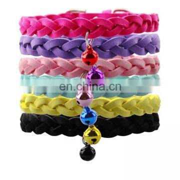 Colorful cute cheap handmade braided weave cat dog collar