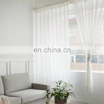 Ready Made European Simple Style White Color Soft Feeling Voile Sheer Curtain For The Living Room photo-5