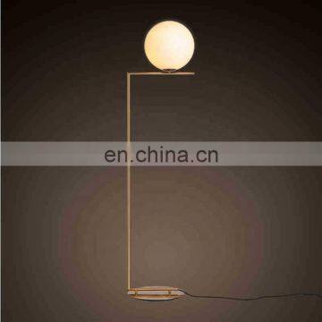 Modern White Glass Globe Shade Floor Lamp Golden Standing Lamp For Bedroom Living Room Home Lighting photo-4