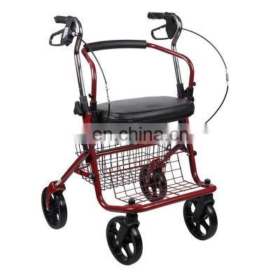 hot sale folding four wheeled lightweight aluminum medical adult rollator walkers