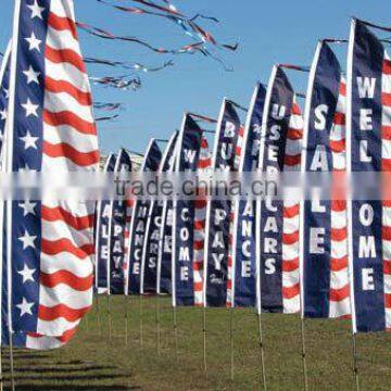 Beach flag and beach banner flying flag and feather banner with pole