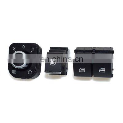 New Set Chrome Electric Power Window Mirror Switch For VW Eos Golf MK5 MK6 GTI