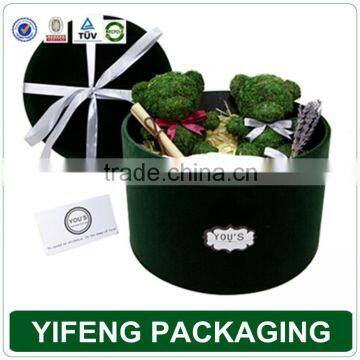 Round rigid cardboard box with window for packing