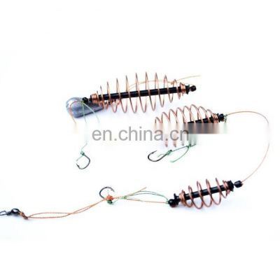 Hot sale barbed fish hook spring string hook  fishing set new rocky rod bait cage Pesca