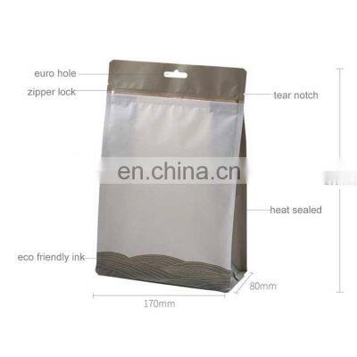 Custom printed eco friendly commercial food packaging bag with window