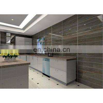 Hot Sell Customize Modern Marble Counter Top High Gloss Top Brand Hardware Modern Modular Kitchen Cabinet