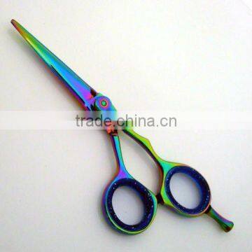 Hair Scissors Rainbow Titanium Coated 5"