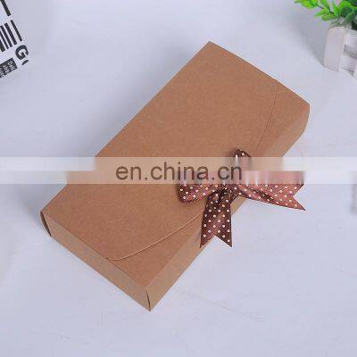 Bulk Sale Private Label Large Capacity Foldable Present Boxes Kraft Paper Gift Box Closure With Ribbon photo-4