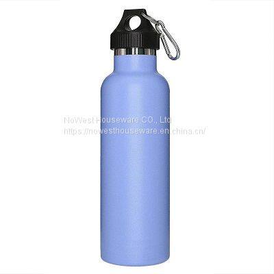 Insulated Outdoor Sports Water Bottles With Handle Carabiner Lid