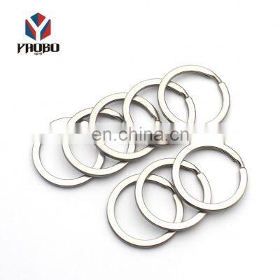 Customize Shape Flat Logo Stainless Steel Chain Split Key Ring For Clothing