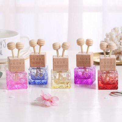 Hot Selling Square Shape 10ml Empty Colored Car Perfume Diffuser Bottle With Clip photo-3