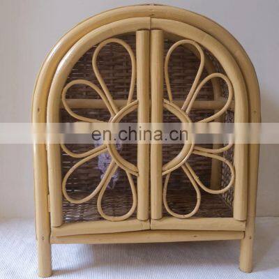 Rattan Floral Dresser Cabinet for Doll, Rattan Daisy Dolls Wardrobe Doll Furniture kids toys Mini boho Vietnam Manufacturer