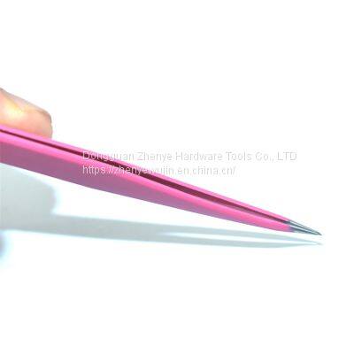 Metal Tweezers Deep Pink Straight Head Tweezers Crystal Glue Diy Handmade Tool Material Straight Head Tweezers photo-5