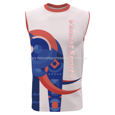 wholesale custom sublimated sleeveless t-shirts with high quality