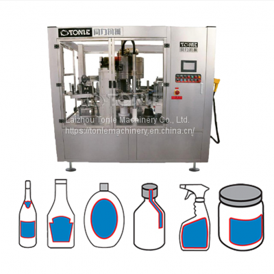 40000BPH rotary 4L 5L wet cold glue edible oil bottle labeling machine China Supplier