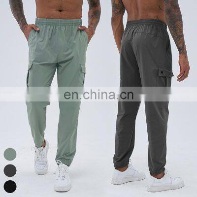 Quick Dry Side Pocket Drawstring Sports Pants Loose Casual Outdoor Sweatpants Gym Fitness Jogger Trousers Men Sports Pants