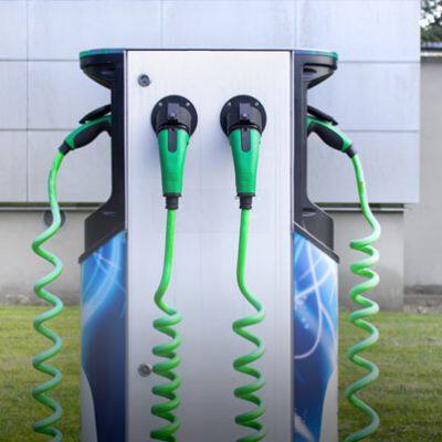 New energy charging pile and electric vehicle transmission connection