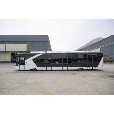 Multiple Doors 100 Passengers Airport Shuttle Feeder Bus Front Engine 14m Automatic Transmission Shuttle Bus photo-2