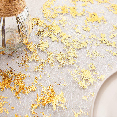 Gold Table Runner Glitter Mesh Roll for Wedding Birthday Banquet Christmas Decorations photo-3