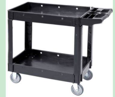 Chariot à roulettes en plastique en matériau PP, bac en plastique robuste pour outils, modèle 03